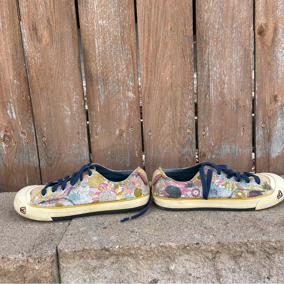 KEEN Women’s Floral Pink Yellow Lace Up Sneakers Wide Toe Box Shoe Size 7 - Picture 10 of 13